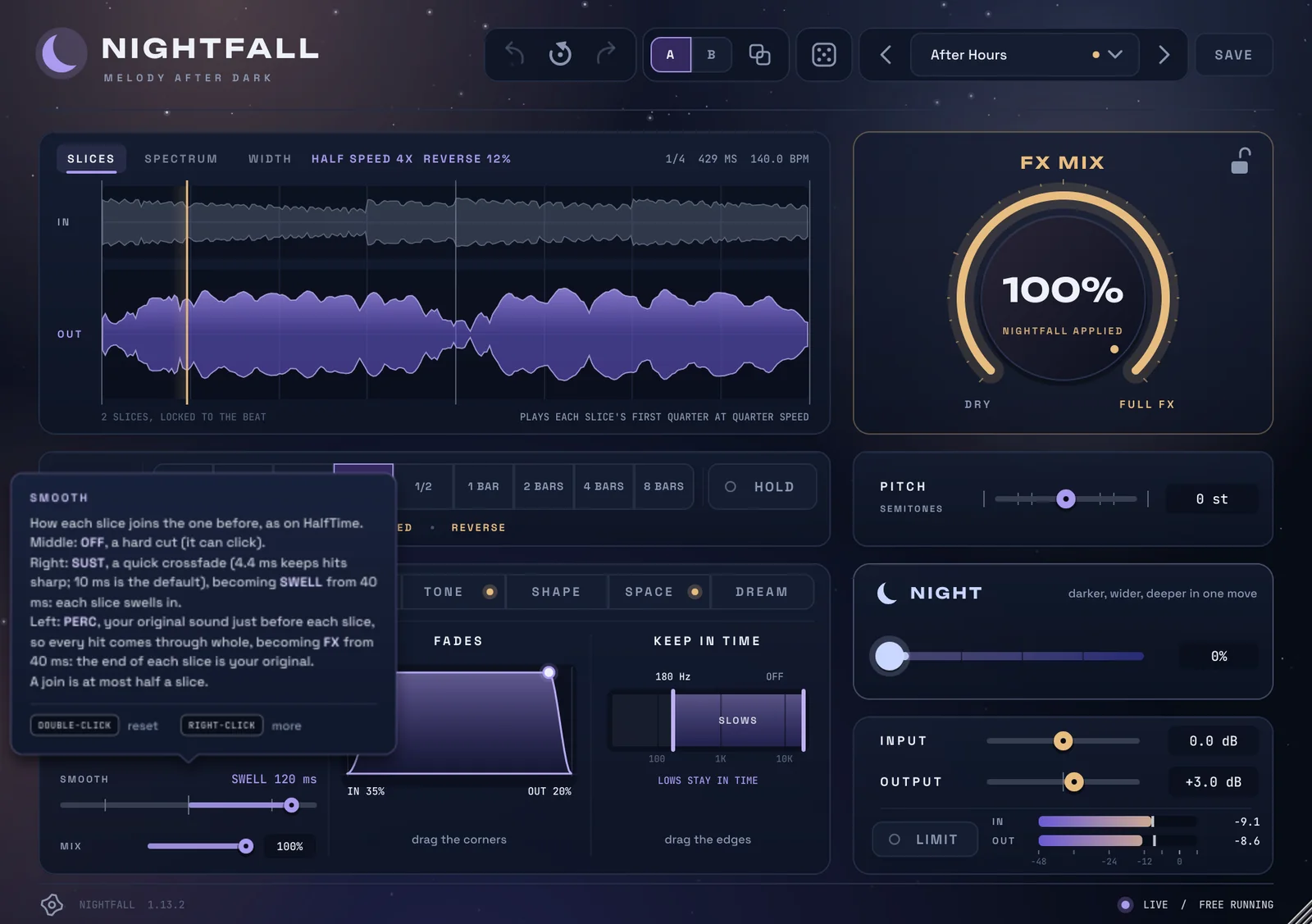 Nightfall, Tips: Every control explains itself